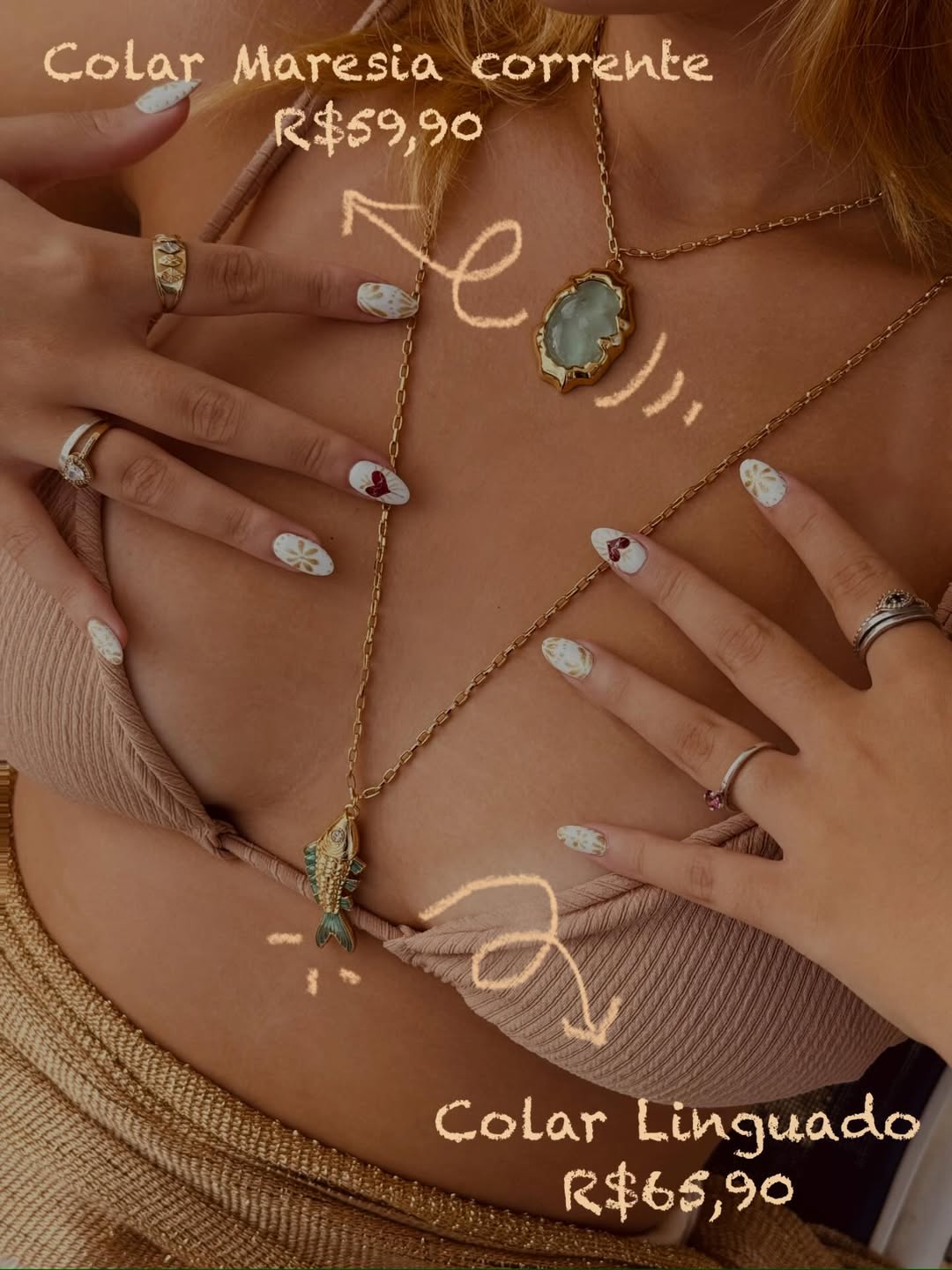 Colar Maresia corrente & Colar Linguado